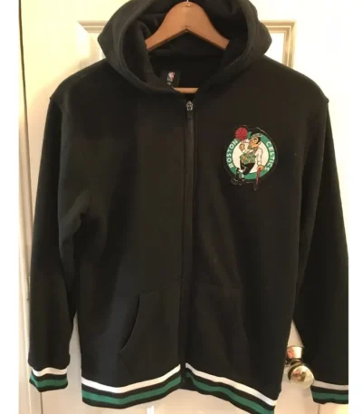 Boston Youth Celtics Full Zip Black Hooded Jacket