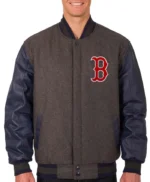 Boston Red Sox Charcoal and Navy Varsity Jacket