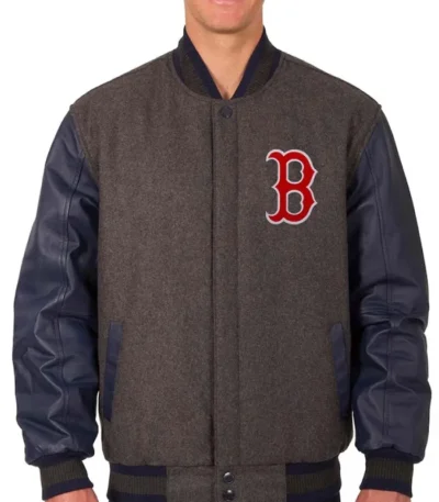 Boston Red Sox Charcoal and Navy Varsity Jacket