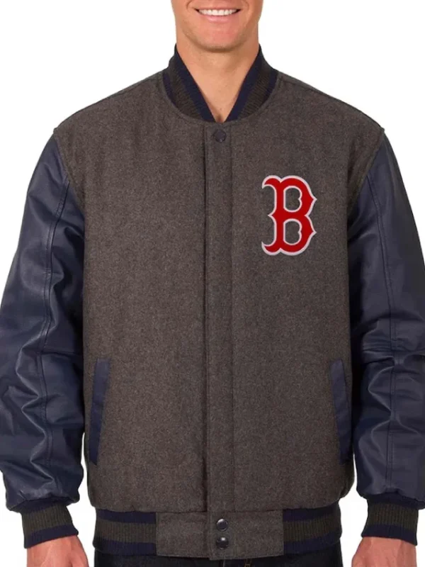 Boston Red Sox Charcoal and Navy Varsity Jacket