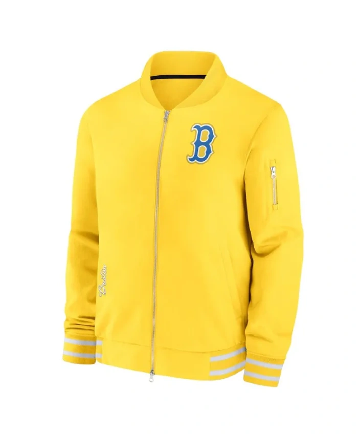 Boston Red Sox City Connect Game Time Gold Jacket Boston Red Sox City Connect Game Time Gold Jacket