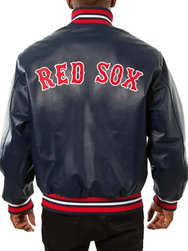 Boston Red Sox Navy Varsity Leather Jacket