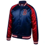 Boston Red Sox Navy Blue and Red Satin Jacket