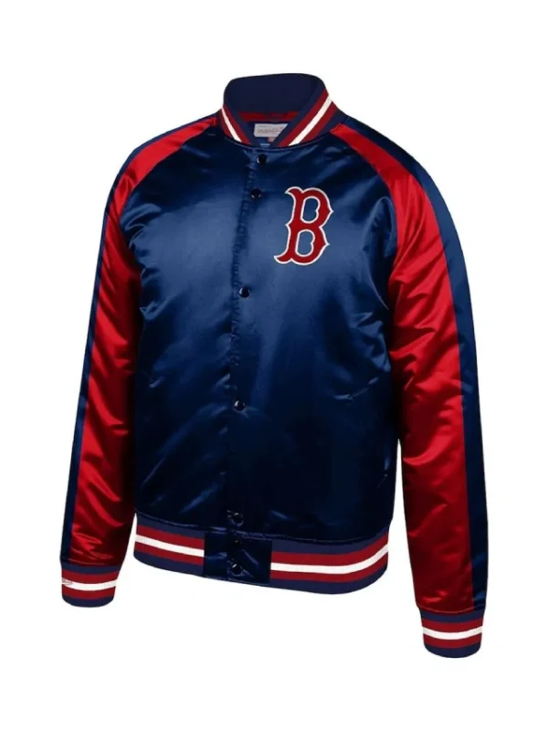 Boston Red Sox Navy Blue and Red Satin Jacket