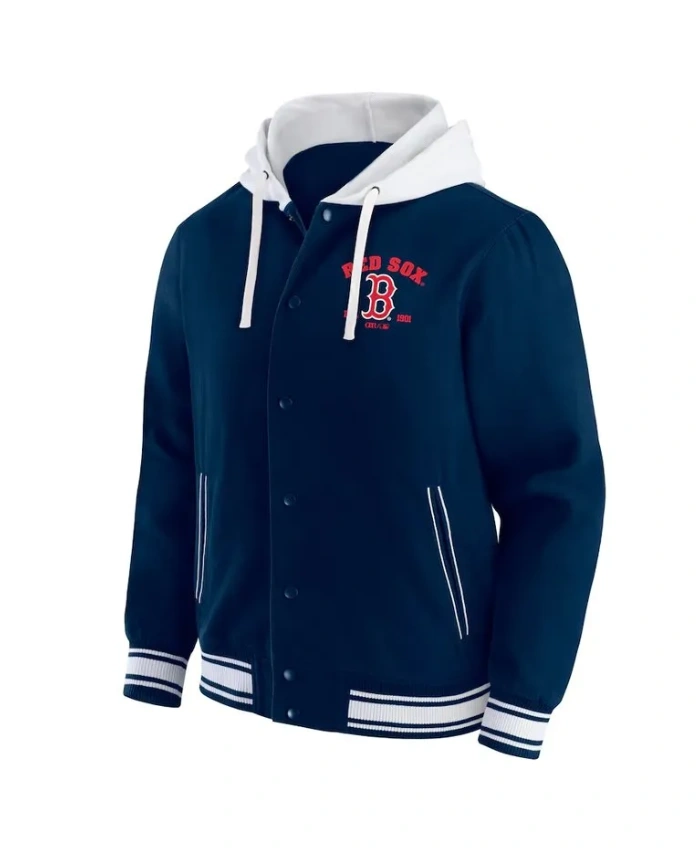 Boston Red Sox Navy Cotton Hooded Jacket Boston Red Sox Navy Cotton Hooded Jacket