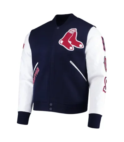 Boston Red Sox Navy and White Letterman Jacket