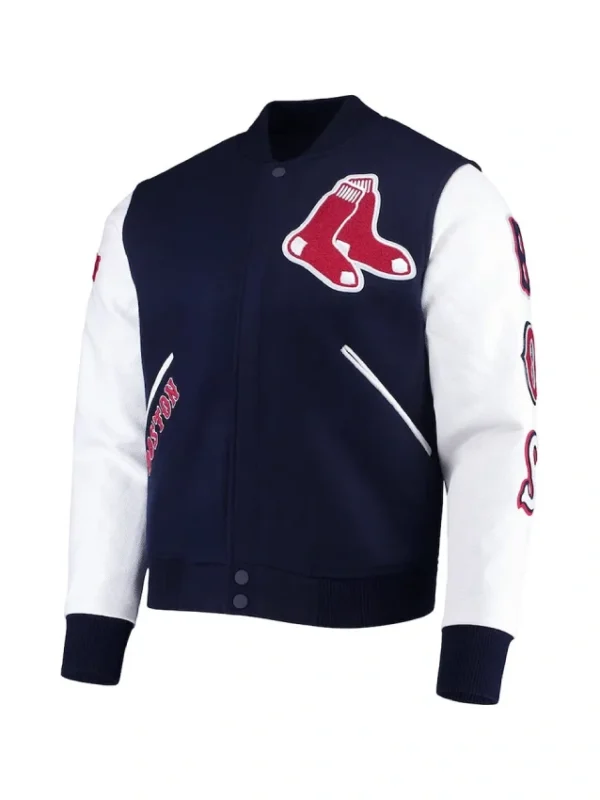 Boston Red Sox Navy and White Letterman Jacket