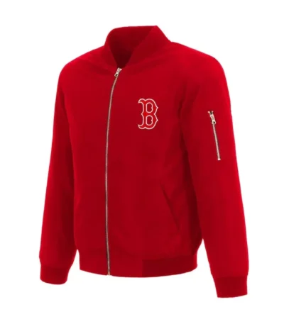 Boston Red Sox Red Nylon Bomber Jacket