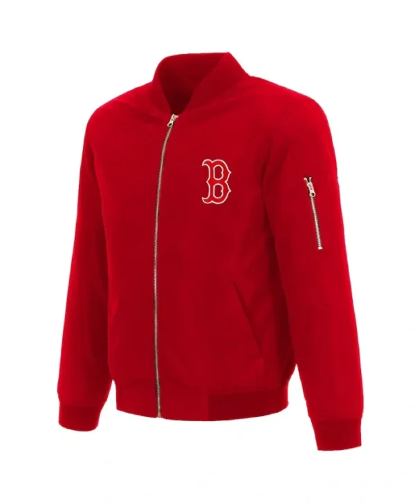 Boston Red Sox Red Nylon Bomber Jacket