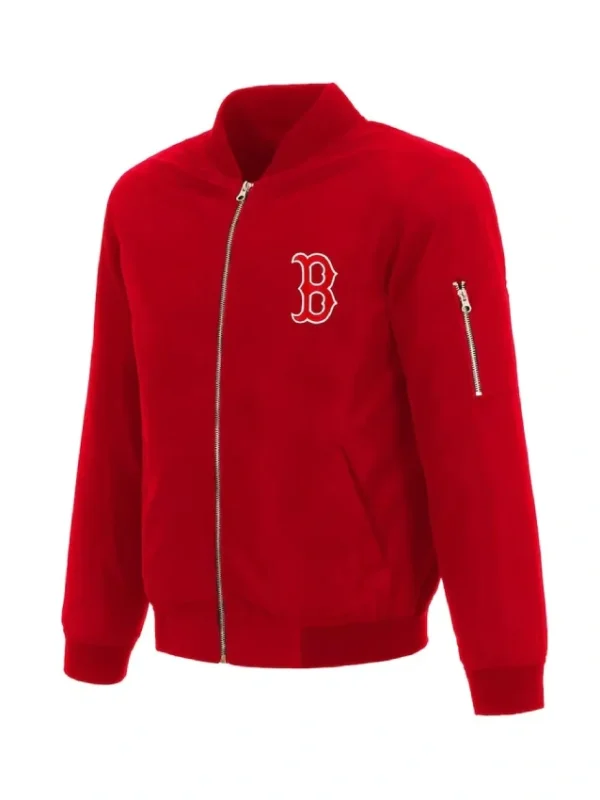 Boston Red Sox Red Nylon Bomber Jacket