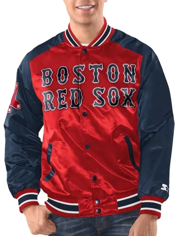 Boston Red Sox Renegade Red/Navy Varsity Satin Jacket