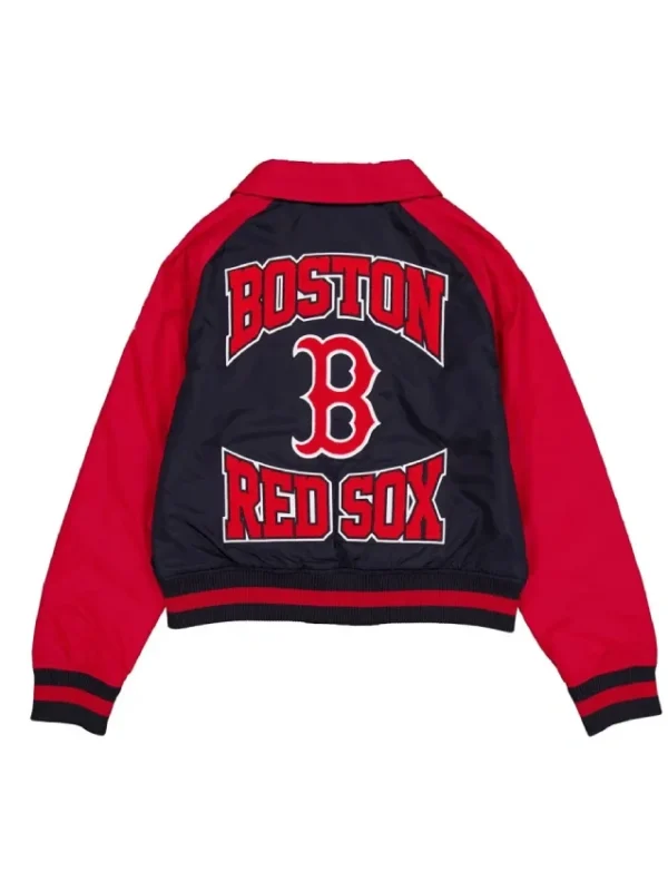 Boston Red Sox Navy and Red Throwback Jacket