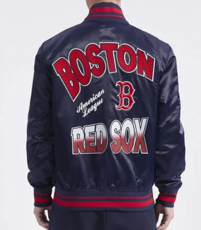Boston Red Sox Turn It Up M Classic Rib Navy Satin Jacket
