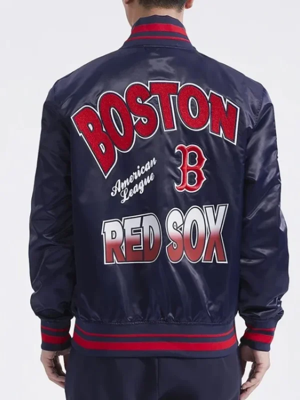 Boston Red Sox Turn It Up M Classic Rib Navy Satin Jacket