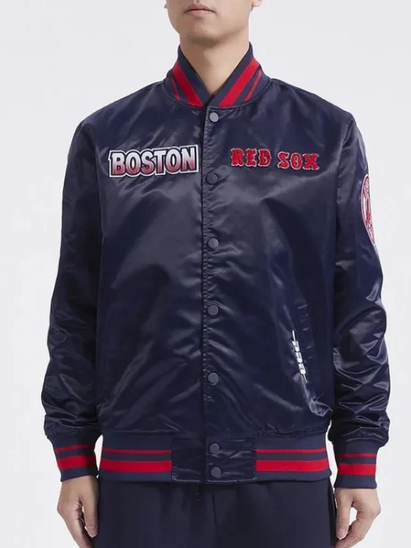 Boston Red Sox Turn It Up M Classic Rib Navy Satin Jacket