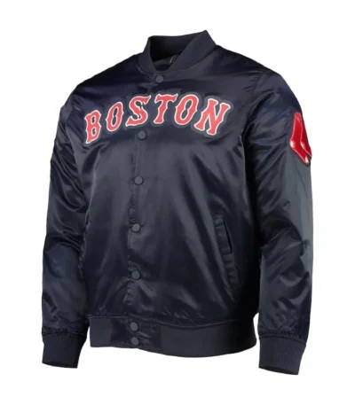Boston Red Sox Wordmark Navy Satin Jacket