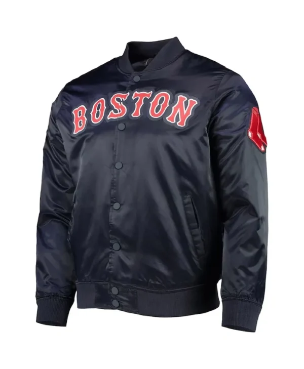 Boston Red Sox Wordmark Navy Satin Jacket
