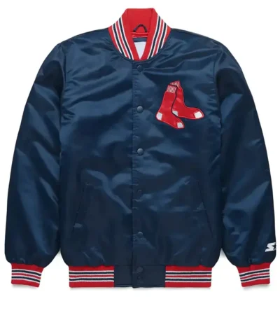 Boston Sox Blue Satin Starter Jacket