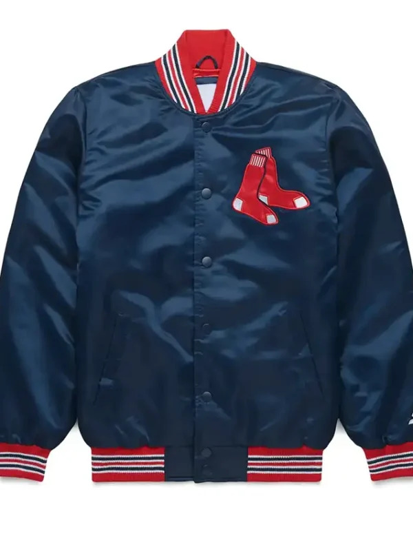 Boston Sox Blue Satin Starter Jacket