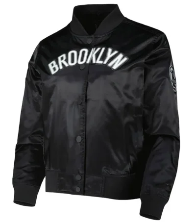Brooklyn Nets Black Classics Satin Jacket
