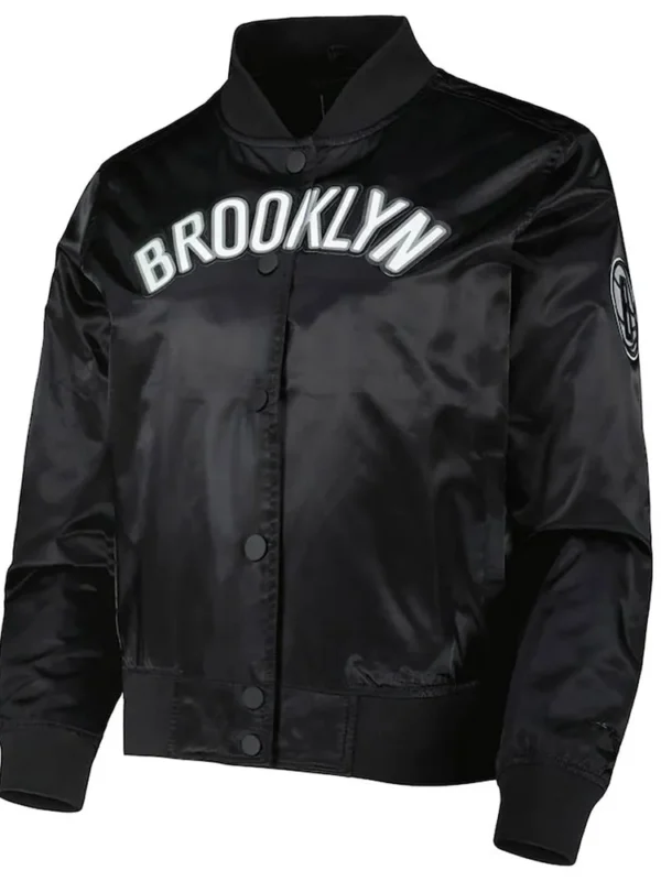 Brooklyn Nets Black Classics Satin Jacket