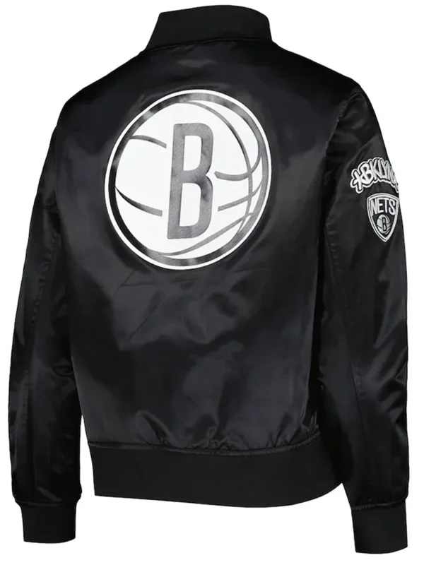 Brooklyn Nets Black Classics Satin Jacket