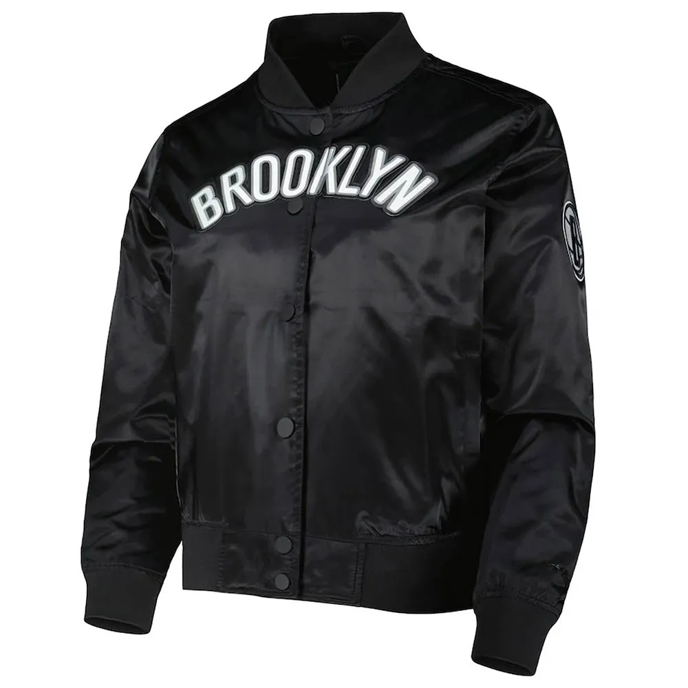 Brooklyn Nets Black Classics Satin Jacket Brooklyn Nets Black Classics Satin Jacket
