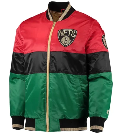 Brooklyn Nets Black History Month 75th Anniversary Satin Jacket