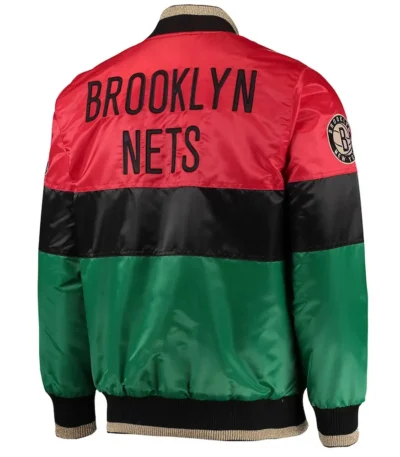 Brooklyn Nets Black History Month 75th Anniversary Satin Jacket