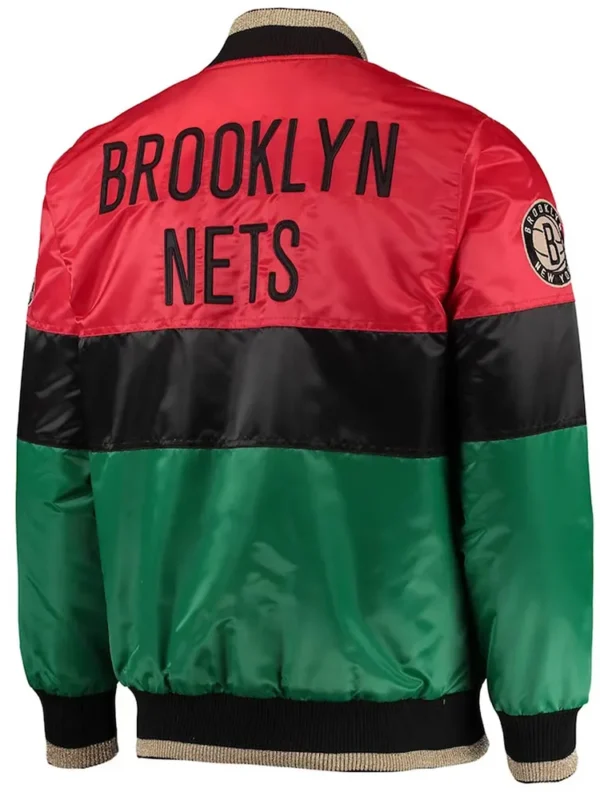Brooklyn Nets Black History Month 75th Anniversary Satin Jacket