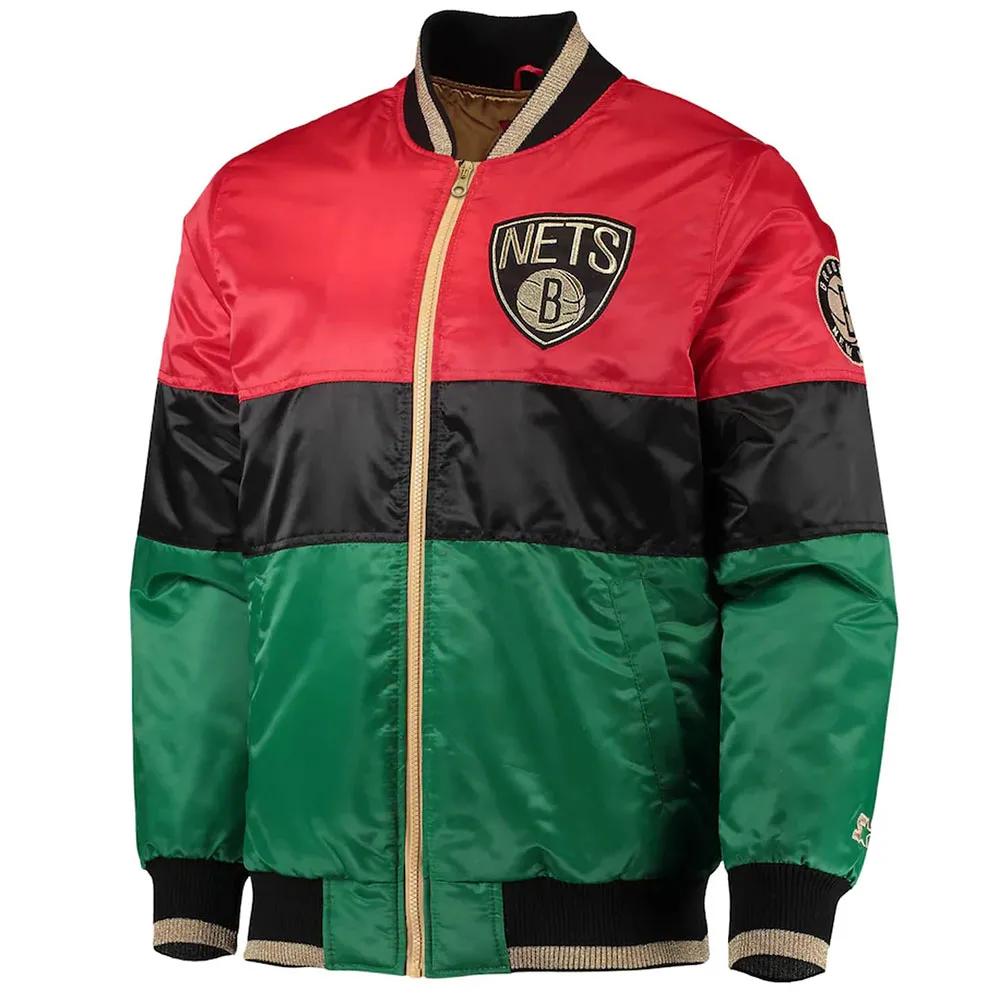 Brooklyn Nets Black History Month 75th Anniversary Satin Jacket Brooklyn Nets Black History Month 75th Anniversary Satin Jacket
