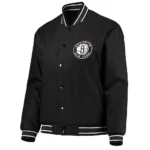 Brooklyn Nets Black Poly Twill Jacket