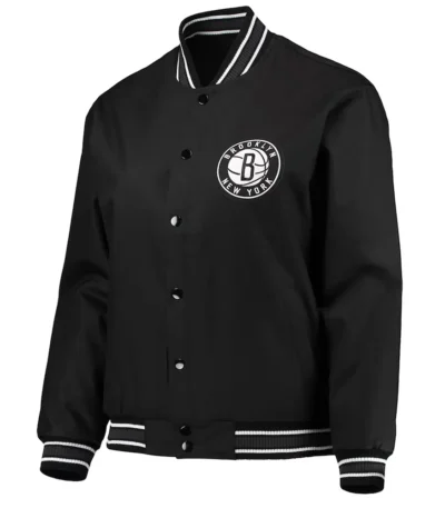 Brooklyn Nets Black Poly Twill Jacket