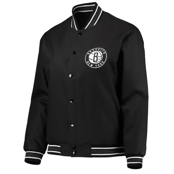 Brooklyn Nets Black Poly Twill Jacket