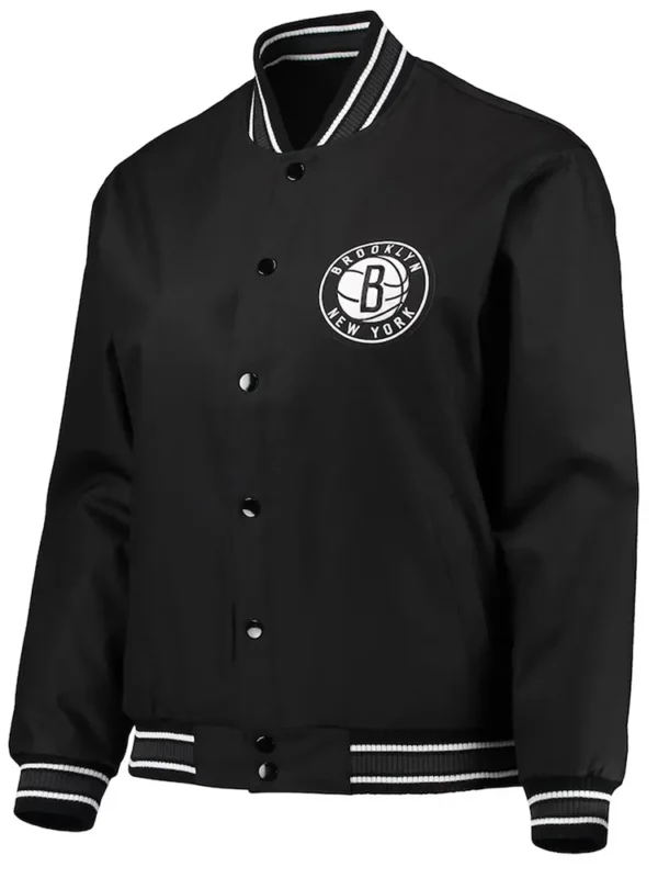 Brooklyn Nets Black Poly Twill Jacket