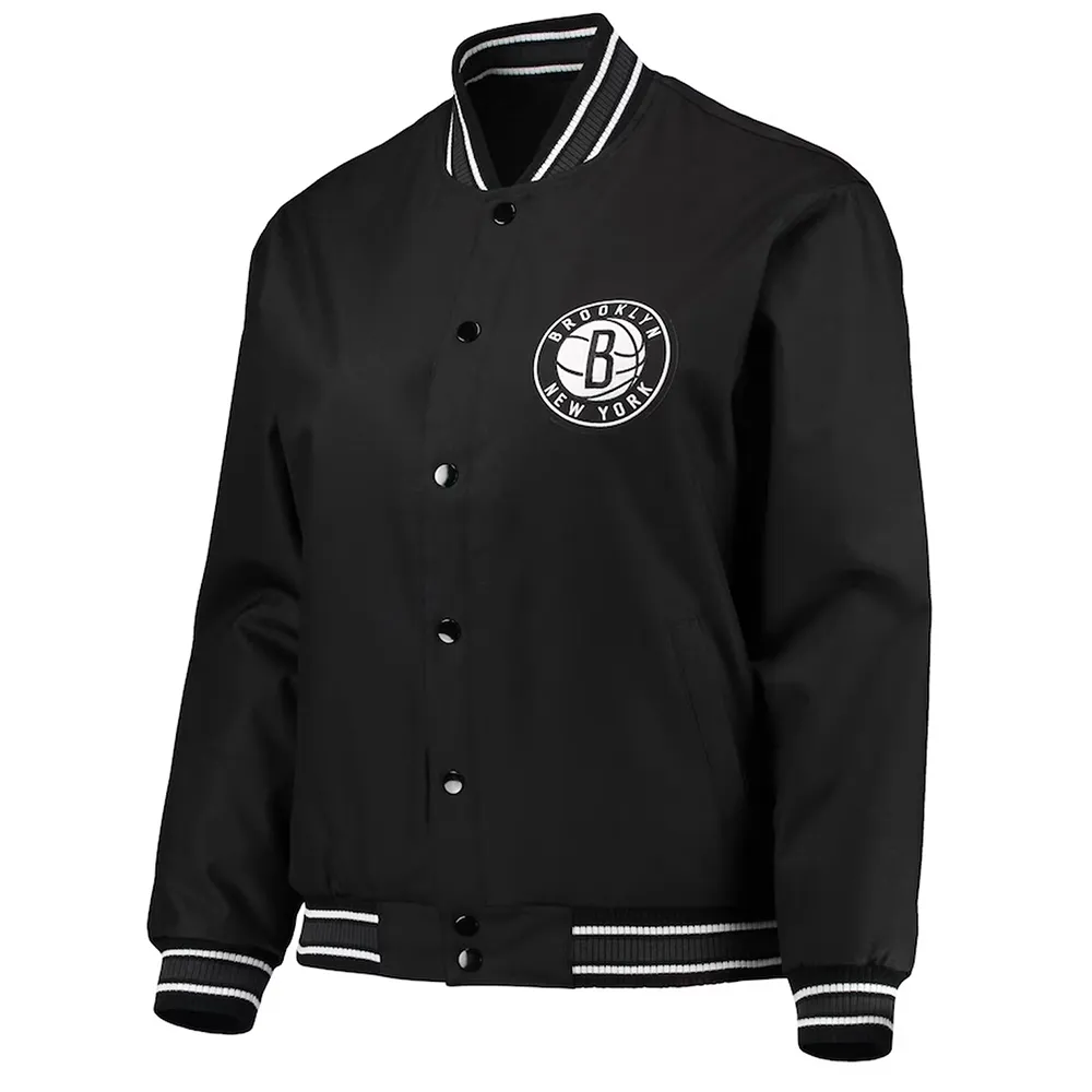 Brooklyn Nets Black Poly Twill Jacket Brooklyn Nets Black Poly Twill Jacket