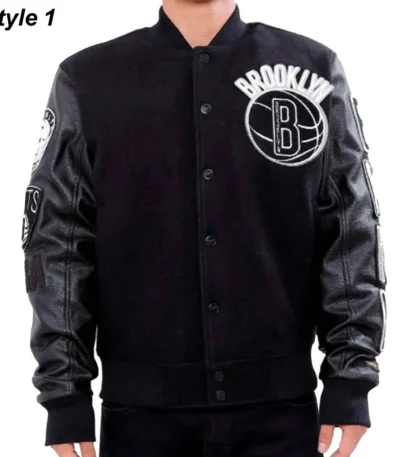 Brooklyn Nets Black Varsity Jacket