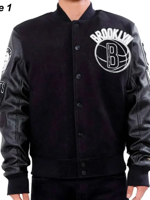 Brooklyn Nets Black Varsity Jacket
