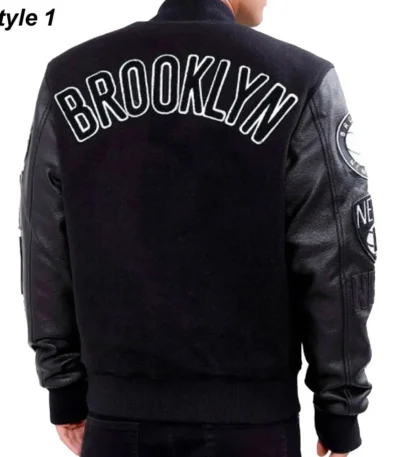 Brooklyn Nets Black Varsity Jacket