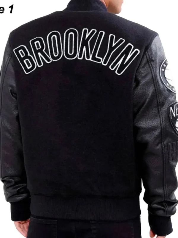 Brooklyn Nets Black Varsity Jacket