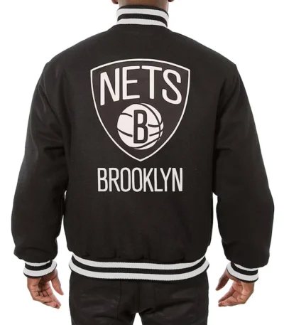 Brooklyn Nets Black Varsity Wool Jacket