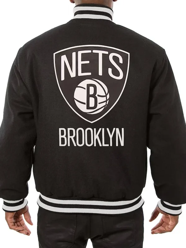 Brooklyn Nets Black Varsity Wool Jacket