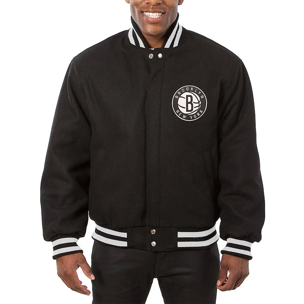 Brooklyn Nets Black Varsity Wool Jacket Brooklyn Nets Black Varsity Wool Jacket