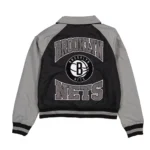 Brooklyn Nets Black and Gray Throwback Jacket