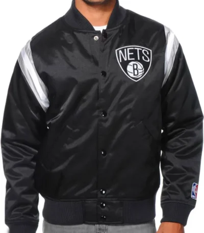Brooklyn Nets Division Black Bomber Jacket
