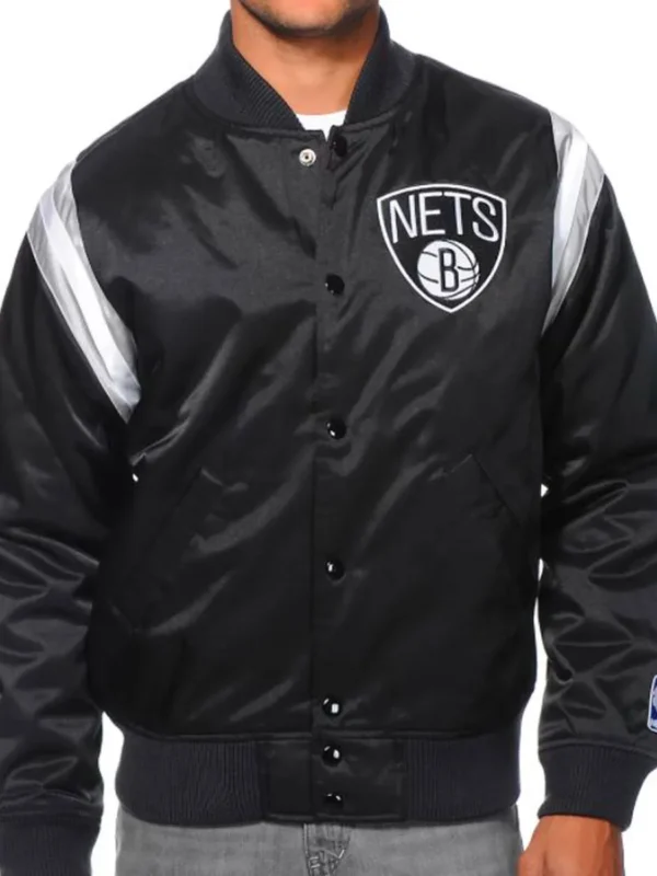 Brooklyn Nets Division Black Bomber Jacket