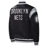 Brooklyn Nets Force Play Varsity Black Satin Jacket