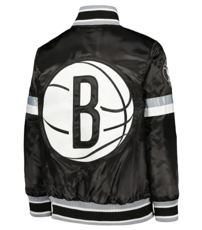 Brooklyn Nets Home Game Black Satin Jacket