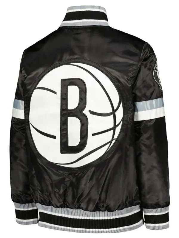 Brooklyn Nets Home Game Black Satin Jacket