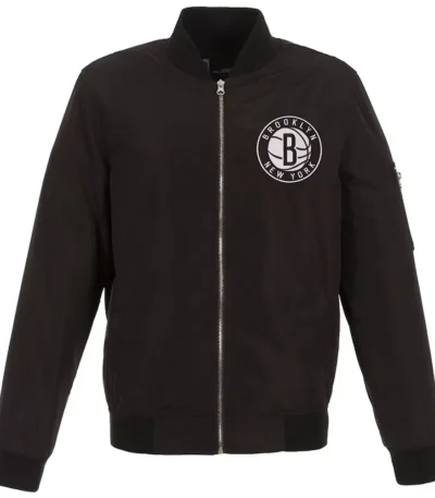Brooklyn Nets Lightweight Nylon Bomber Jacket